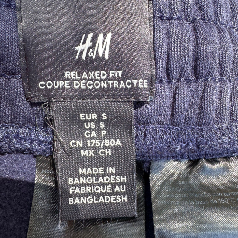 HM Relaxed Fit Joggers Loungewear Athleisure Fleece Sweatpants Sport Navy Mens S