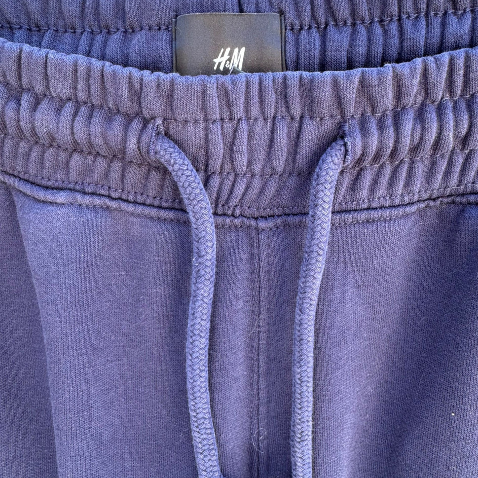 HM Relaxed Fit Joggers Loungewear Athleisure Fleece Sweatpants Sport Navy Mens S