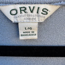 Switch Orvis Classic Collection Womens V-Neck Blue Cotton Short Sleeve Knit Blouse L 2 image