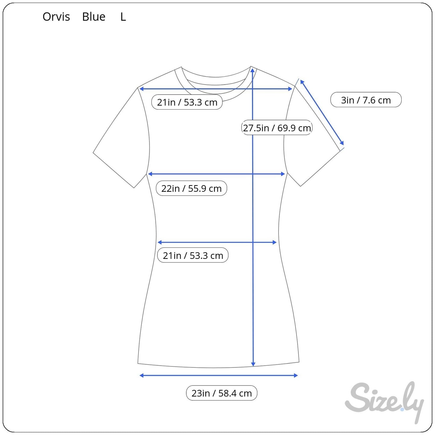 Orvis Classic Collection Womens V-Neck Blue Cotton Short Sleeve Knit Blouse L