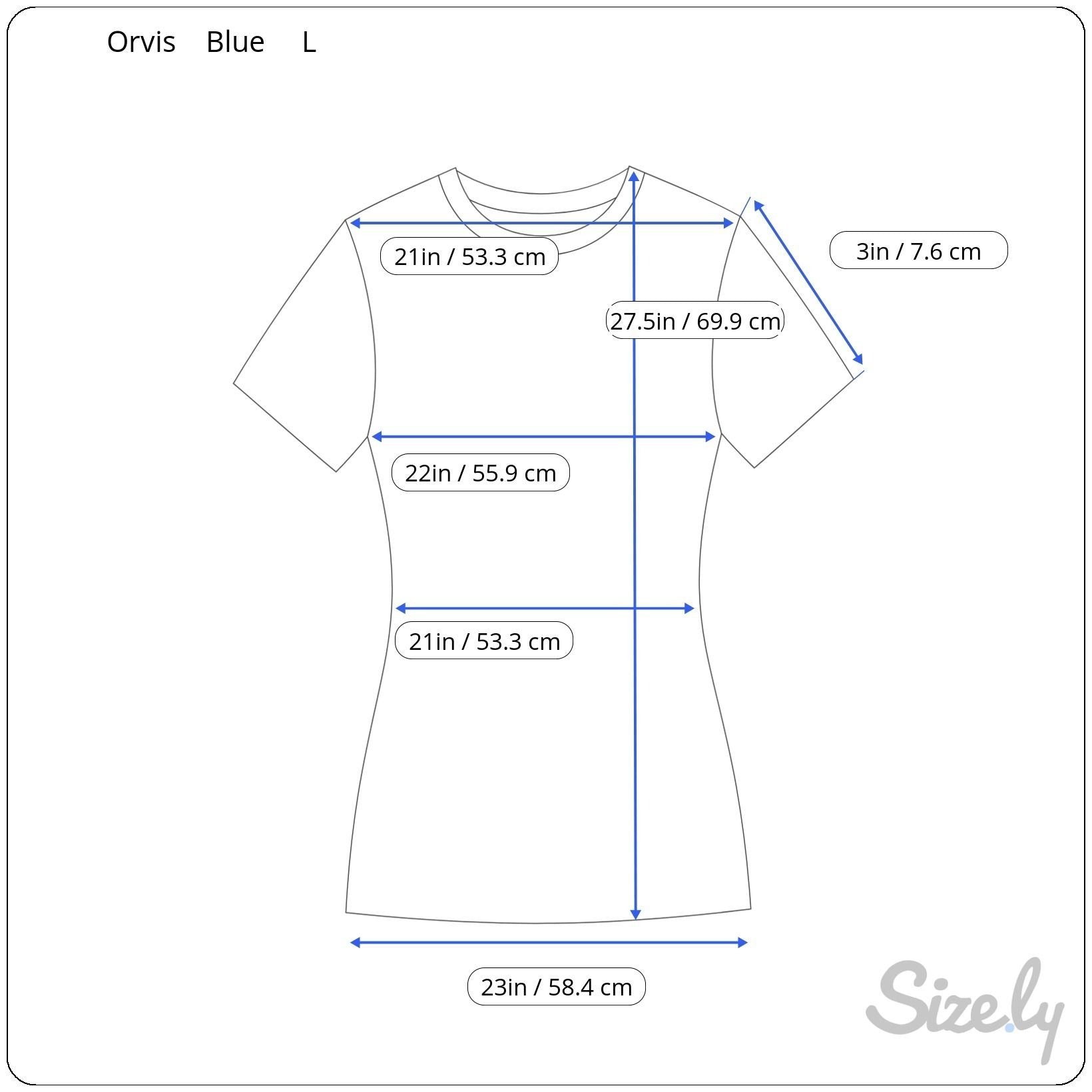 Orvis Classic Collection Womens V-Neck Blue Cotton Short Sleeve Knit Blouse L