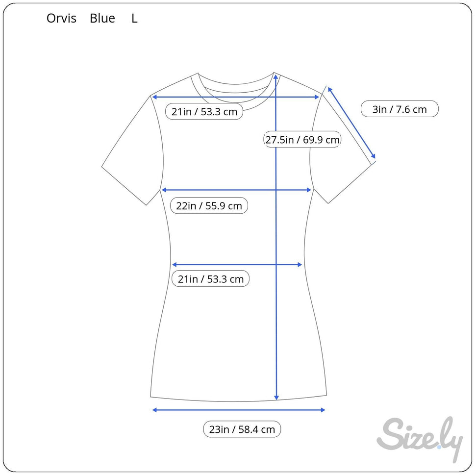 Orvis Classic Collection Womens V-Neck Blue Cotton Short Sleeve Knit Blouse L