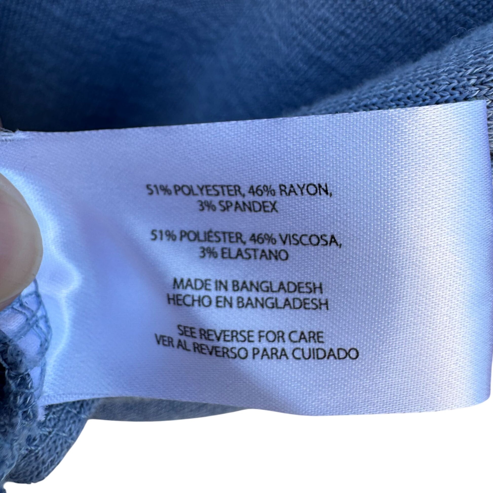 Orvis Classic Collection Womens V-Neck Blue Cotton Short Sleeve Knit Blouse L