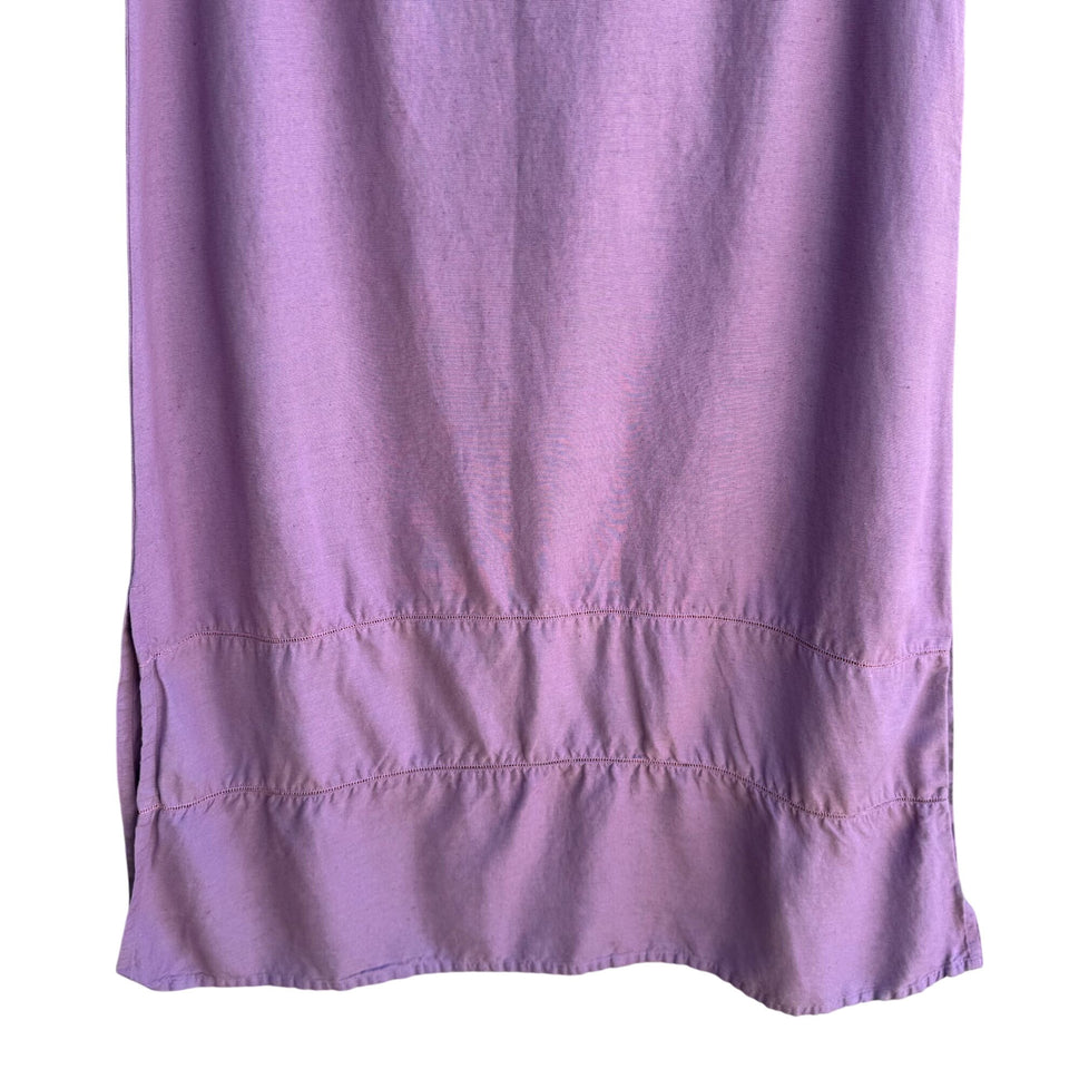 Azieno Vintage Womens Sleeveless Purple Linen Tiered Hem Side Slit Maxi Dress M