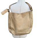 Switch Donna Karan New York Tan Leather Hobo Shoulder Bag Brass Hardware Made In Italy 3 image