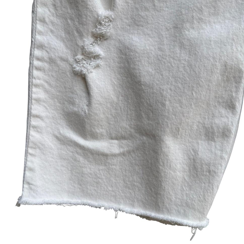 Levis Mens 511 White Stretch Denim Mid Rise Distressed Cut-Off Shorts W38 L