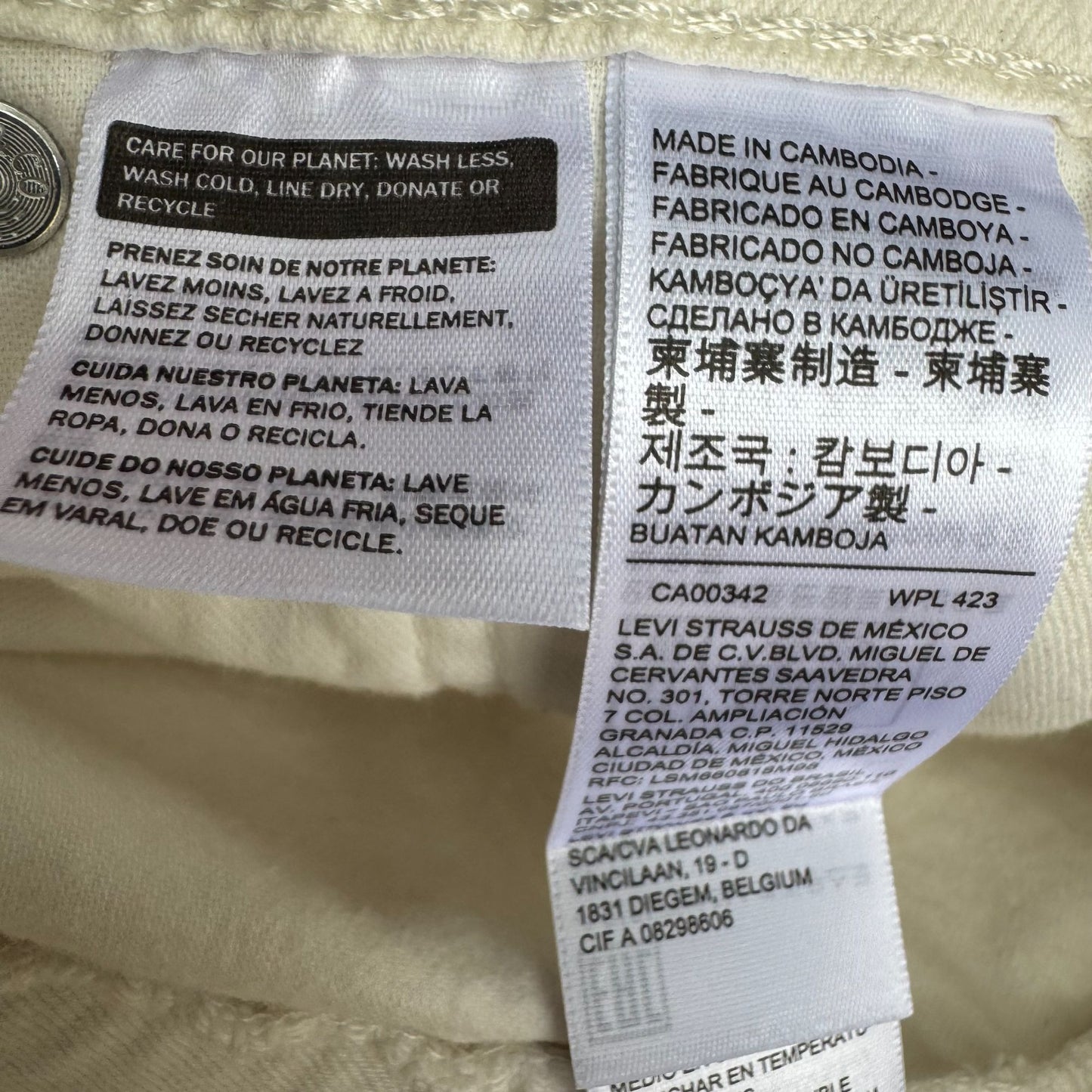 Levis Mens 511 White Stretch Denim Mid Rise Distressed Cut-Off Shorts W38 L