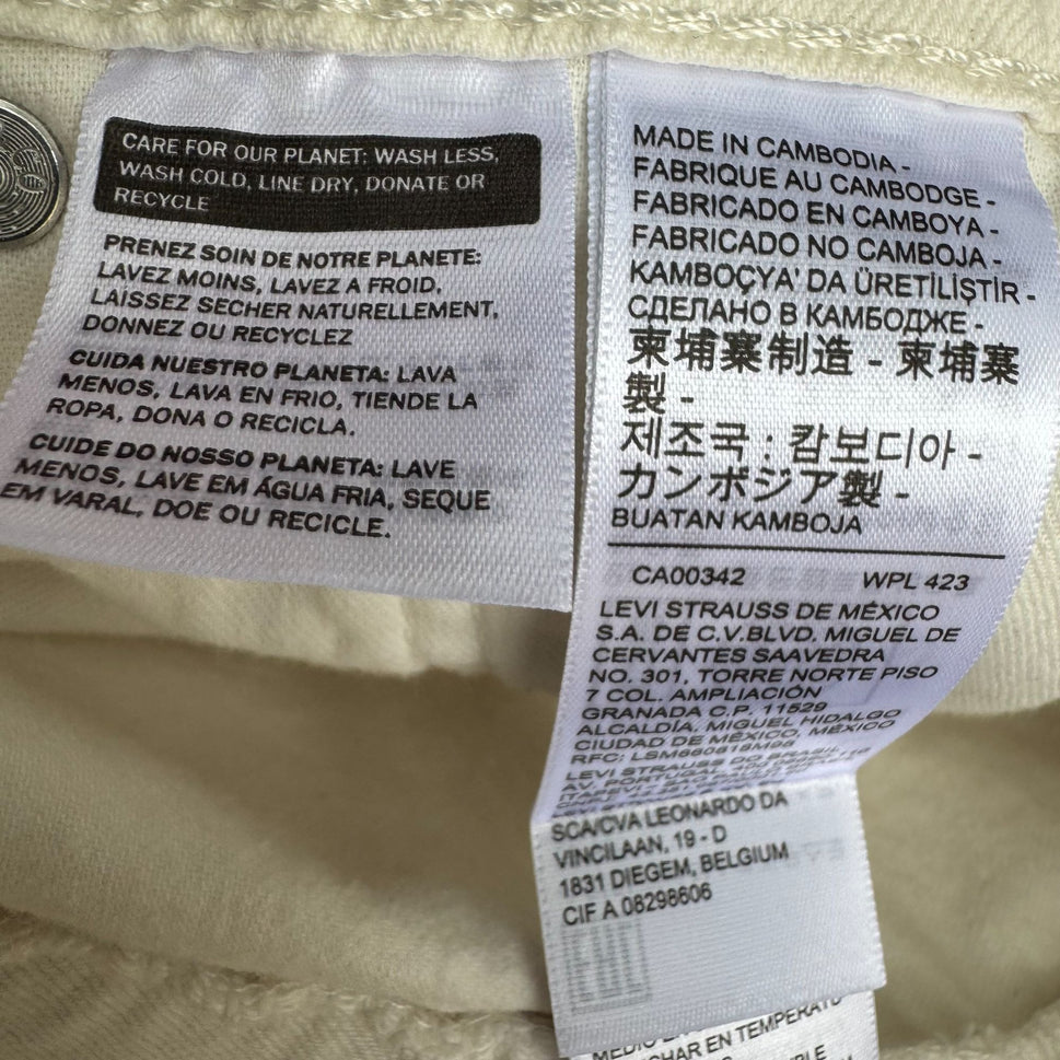 Levis Mens 511 White Stretch Denim Mid Rise Distressed Cut-Off Shorts W38 L