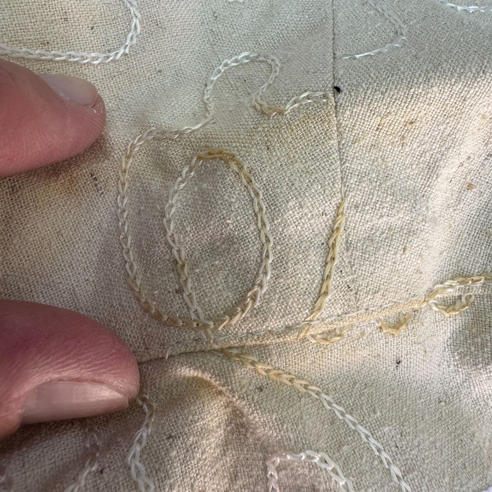 Lims Shanghai Vintage Womens Tan Silk 2-Piece Embroidered Jacket Tank Top Set M