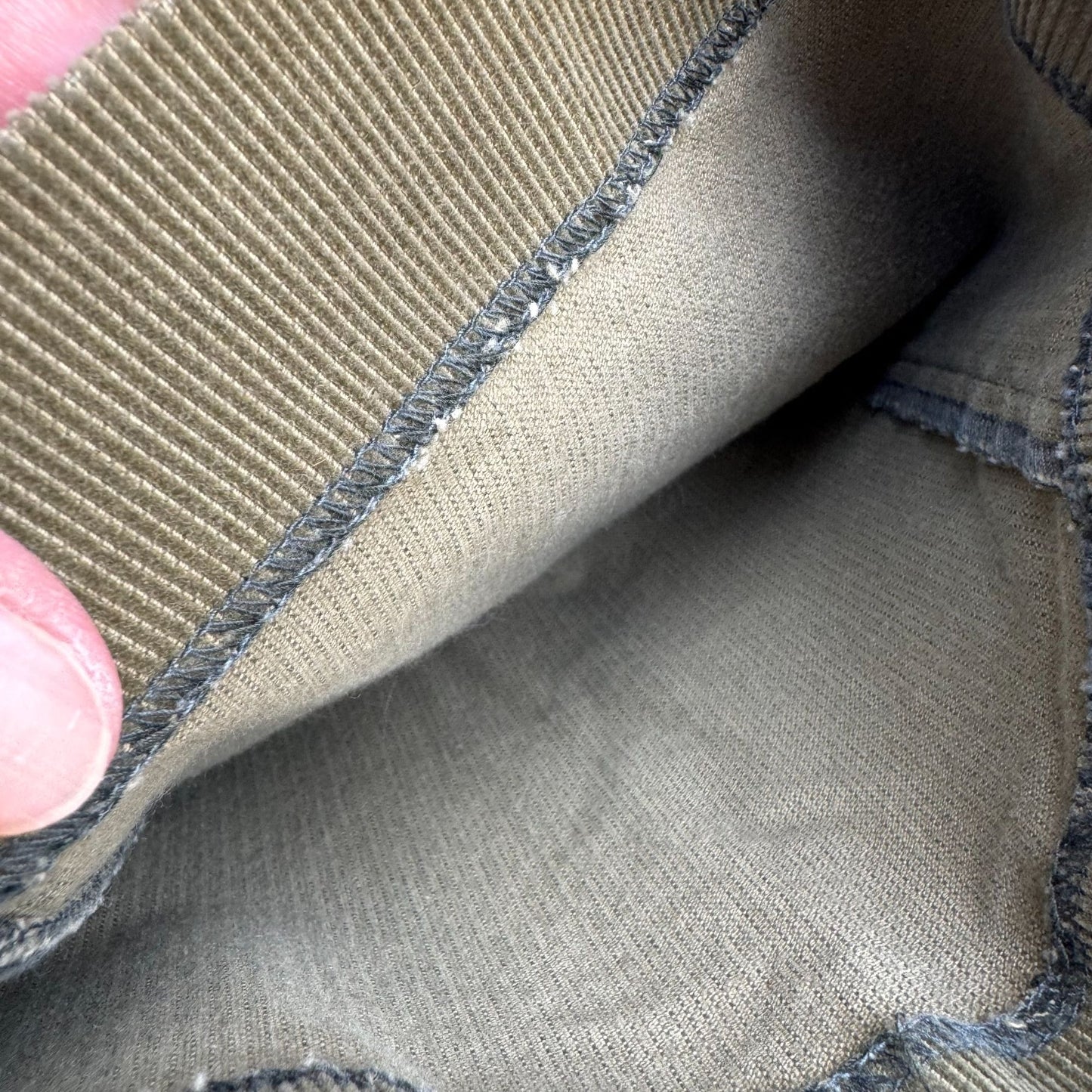 Sears Vintage 70s Womens Olive Green Corduroy Pants Pleated Front Pockets 28x33