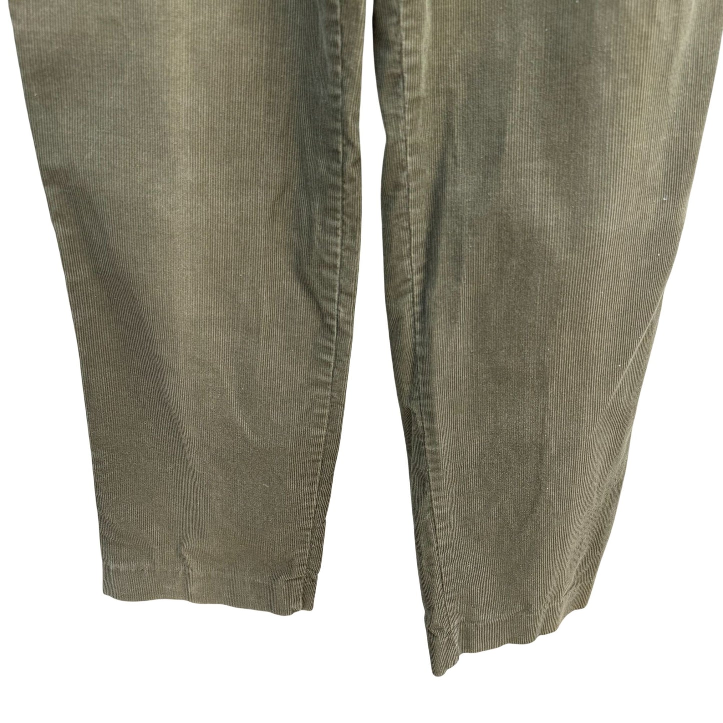 Sears Vintage 70s Womens Olive Green Corduroy Pants Pleated Front Pockets 28x33