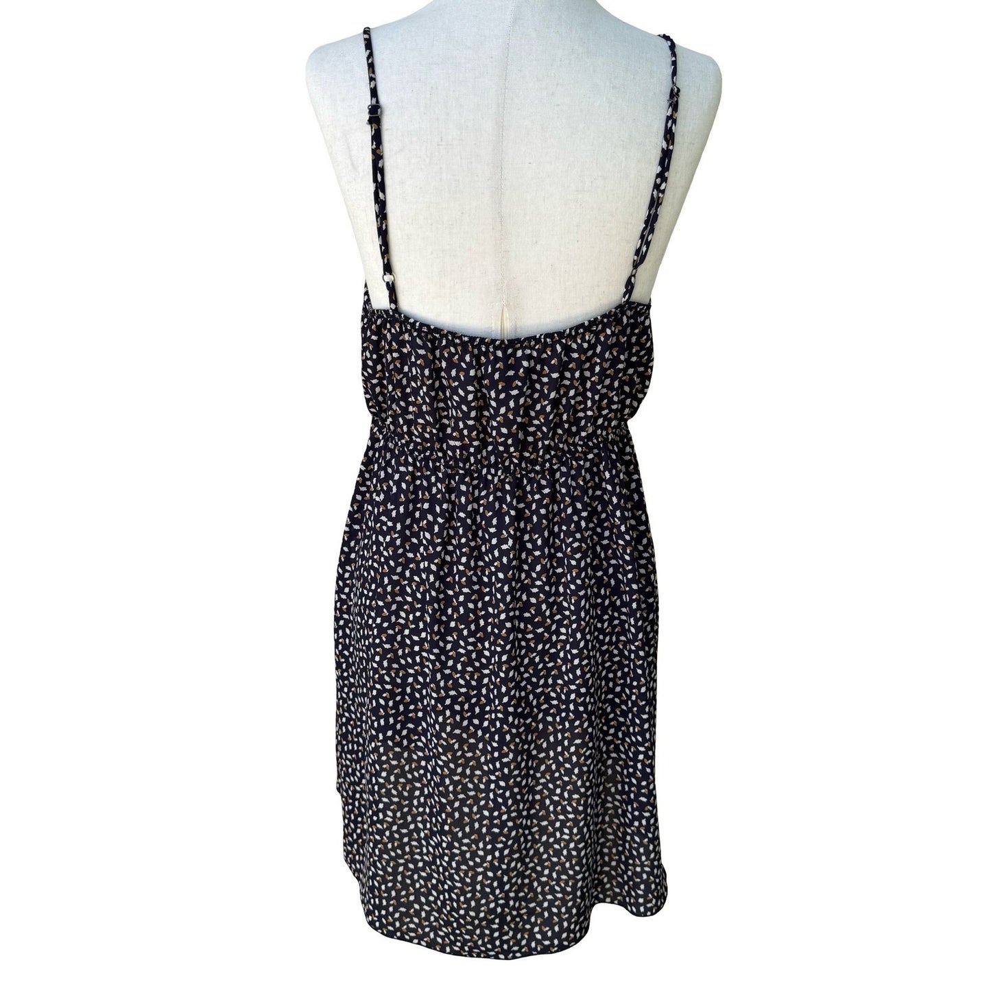 7DAYWKND Boho Whimsigoth Ditsy Floral Mini Dress V-Neck Festival Summer Navy L