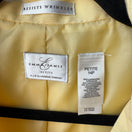 Switch Emma James Petite Vintage Yellow Linen Blend Lace Crochet Sleeve Blazer Jacket 14P 3 image