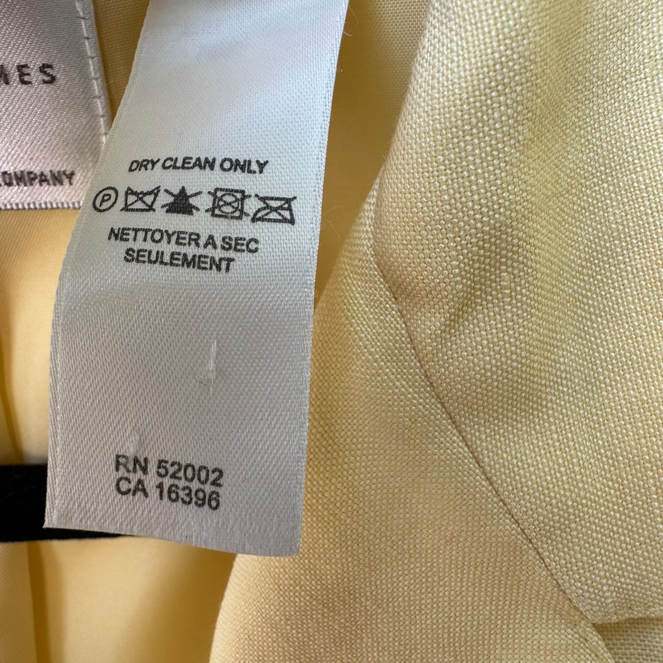 Emma James Petite Vintage Yellow Linen Blend Lace Crochet Sleeve Blazer Jacket 14P