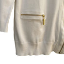 Switch Grace Elements White Cardigan Zipper Accents Pockets 3/4 Sleeve Lightweight Knit L 3 image