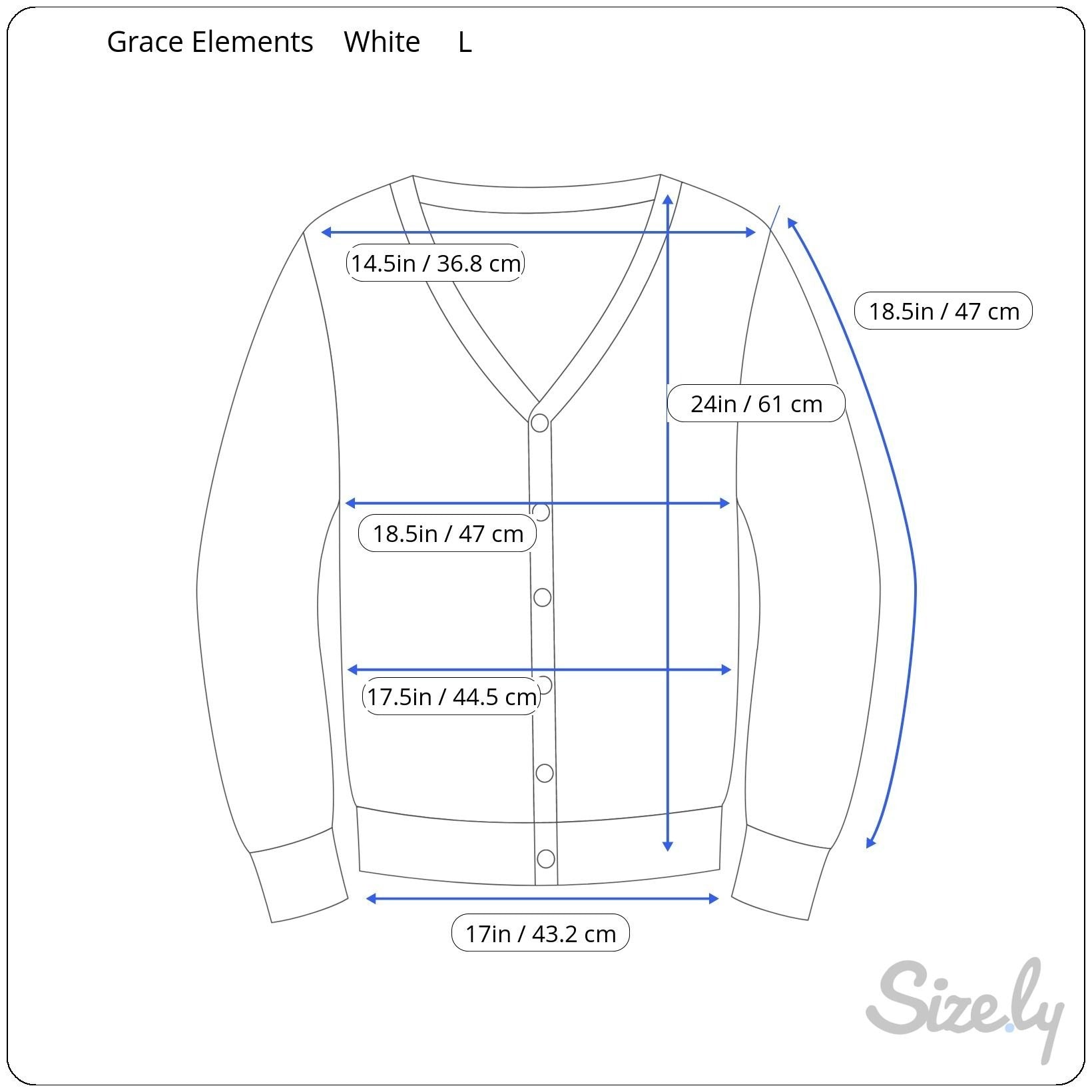 Grace Elements White Cardigan Zipper Accents Pockets 3/4 Sleeve Lightweight Knit L