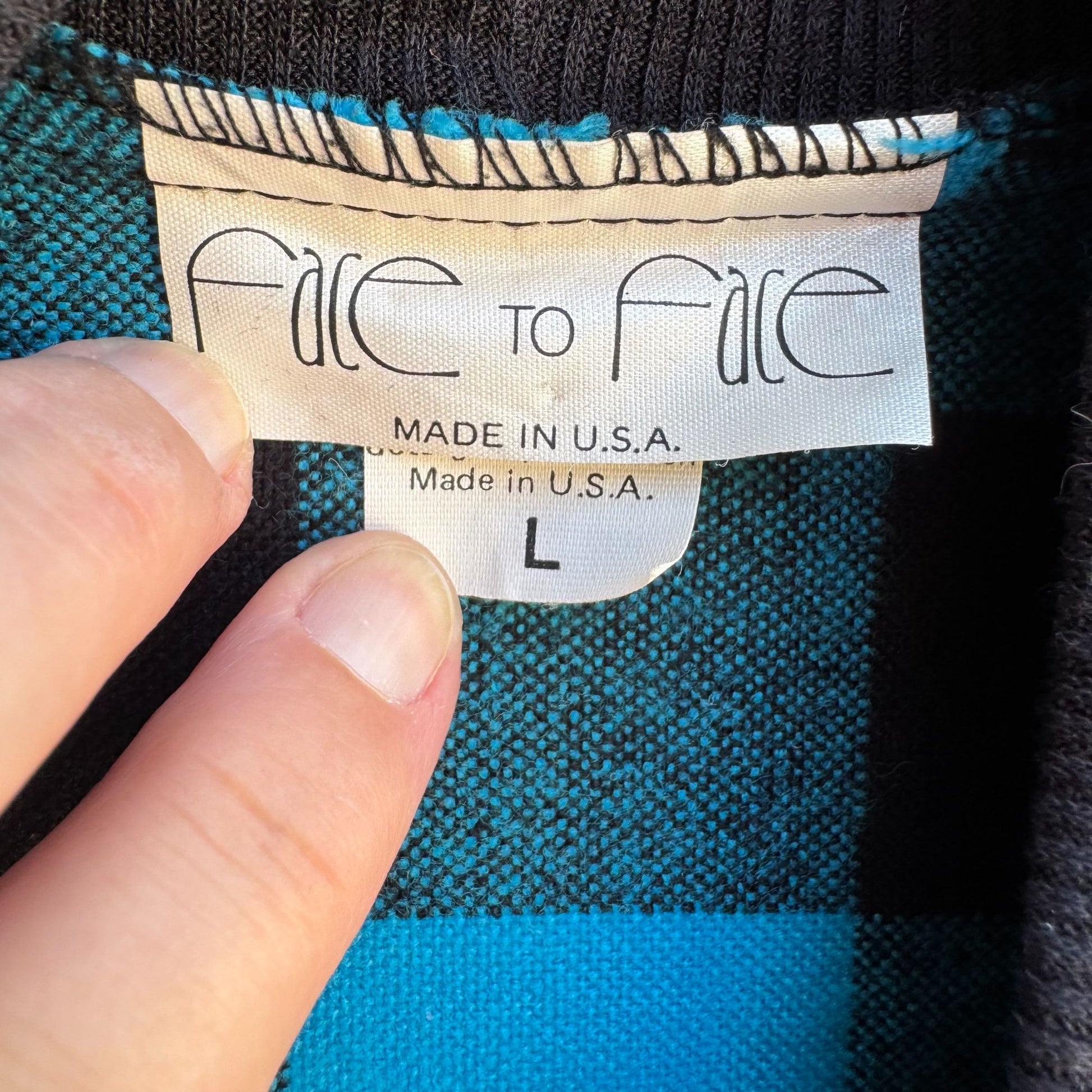 Face To Face Vintage Black Buffalo Plaid Batwing Double Breasted Cardigan Jacket