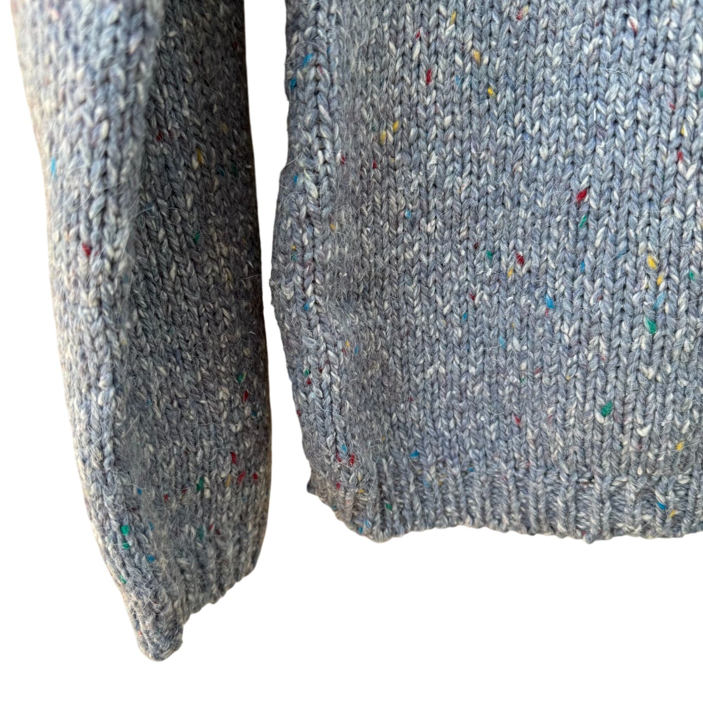 Reference Point VIntage Womens V Neck Gray Blue Wool Blend Speckled Knit Sweater S