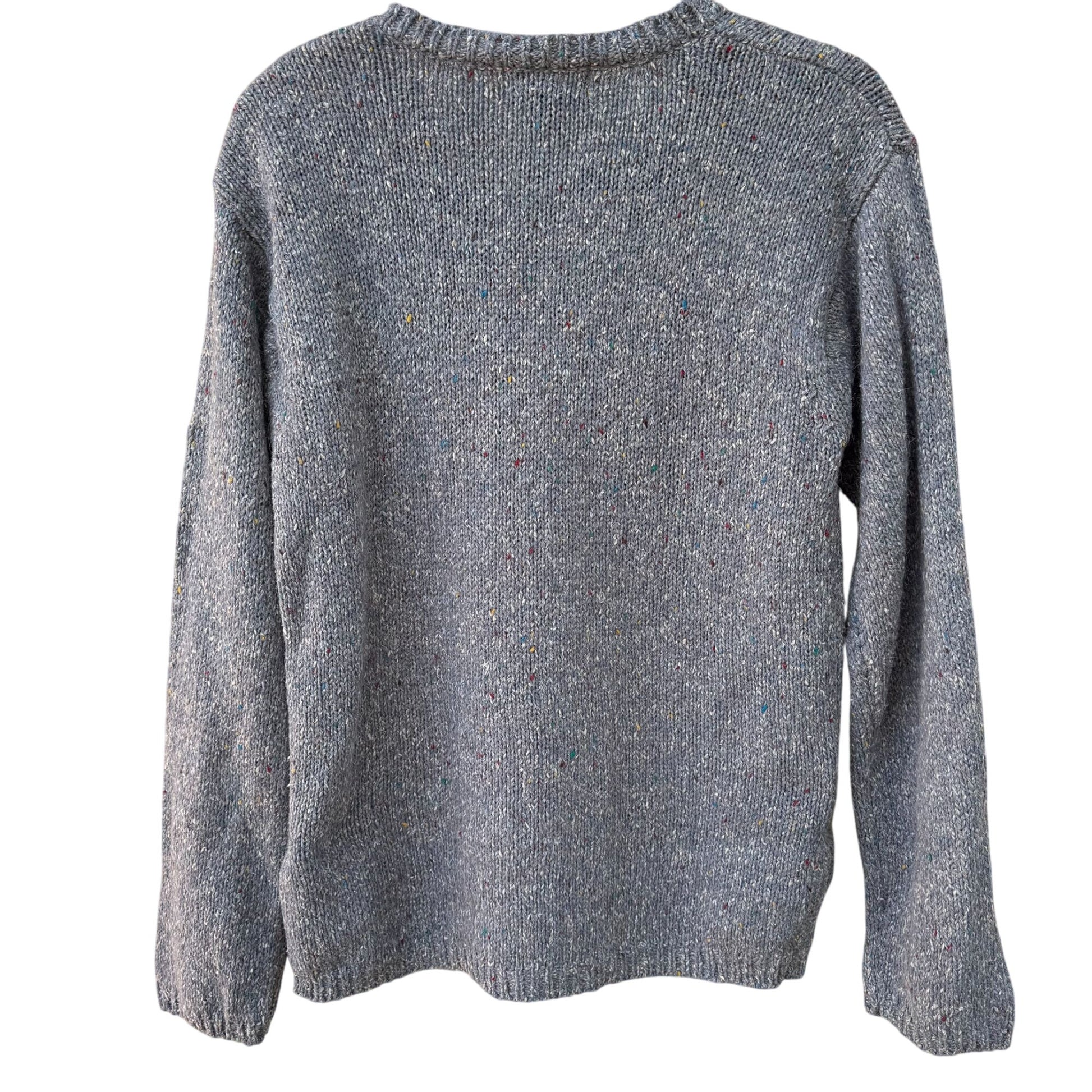 Reference Point VIntage Womens V Neck Gray Blue Wool Blend Speckled Knit Sweater S