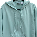 Switch Bill Blass Vintage Womens Mint Green Eyelet Zip Front Long Sleeve Hoodie Jacket XL 3 image