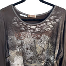 Switch Blue Canyon Paris Eiffel Tower Boho French Cottagecore Rhinestone Graphic Tee 3X 3 image