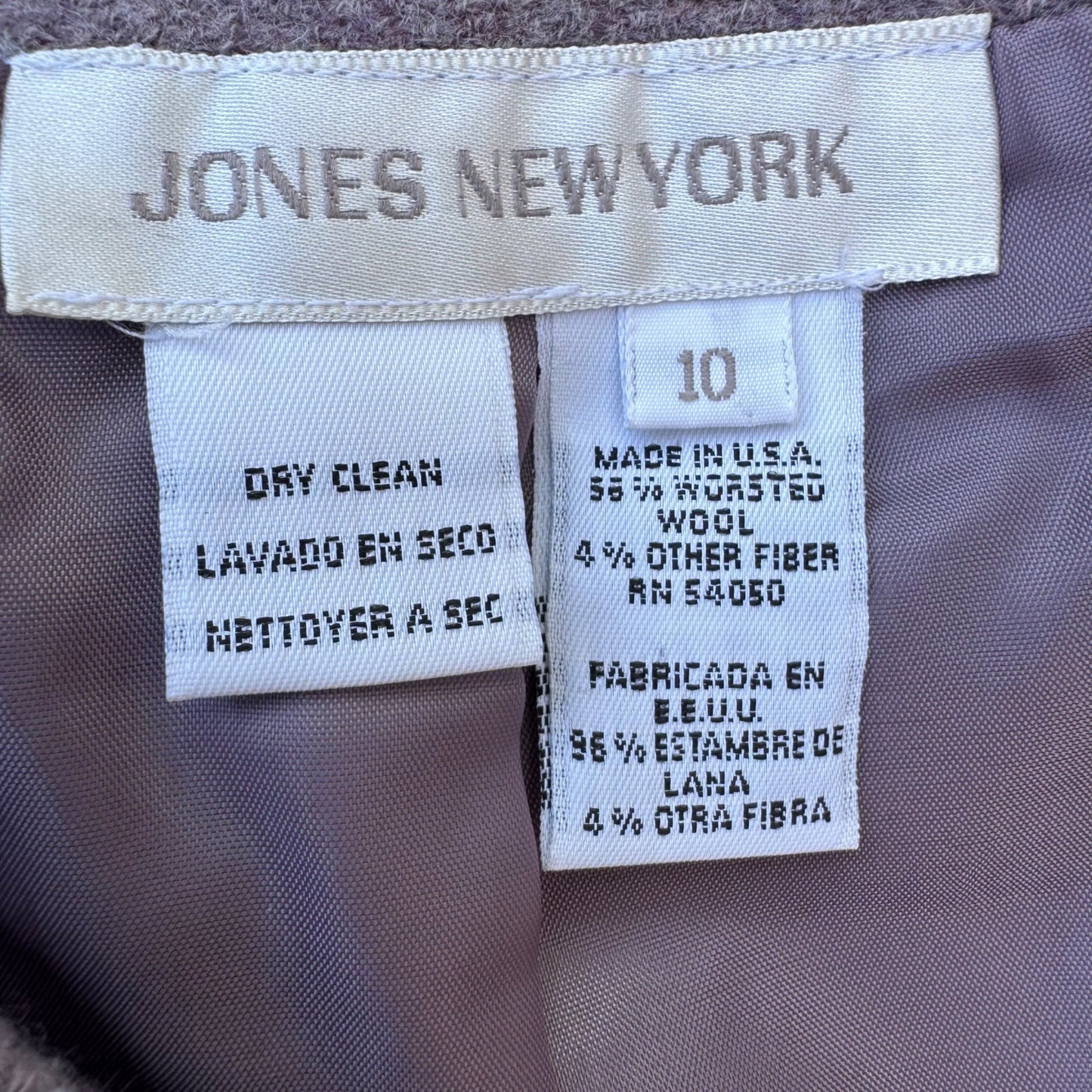 Jones New York Vintage Preppy Lilac Wool Back Zip Pencil Skirt 10 Old Money