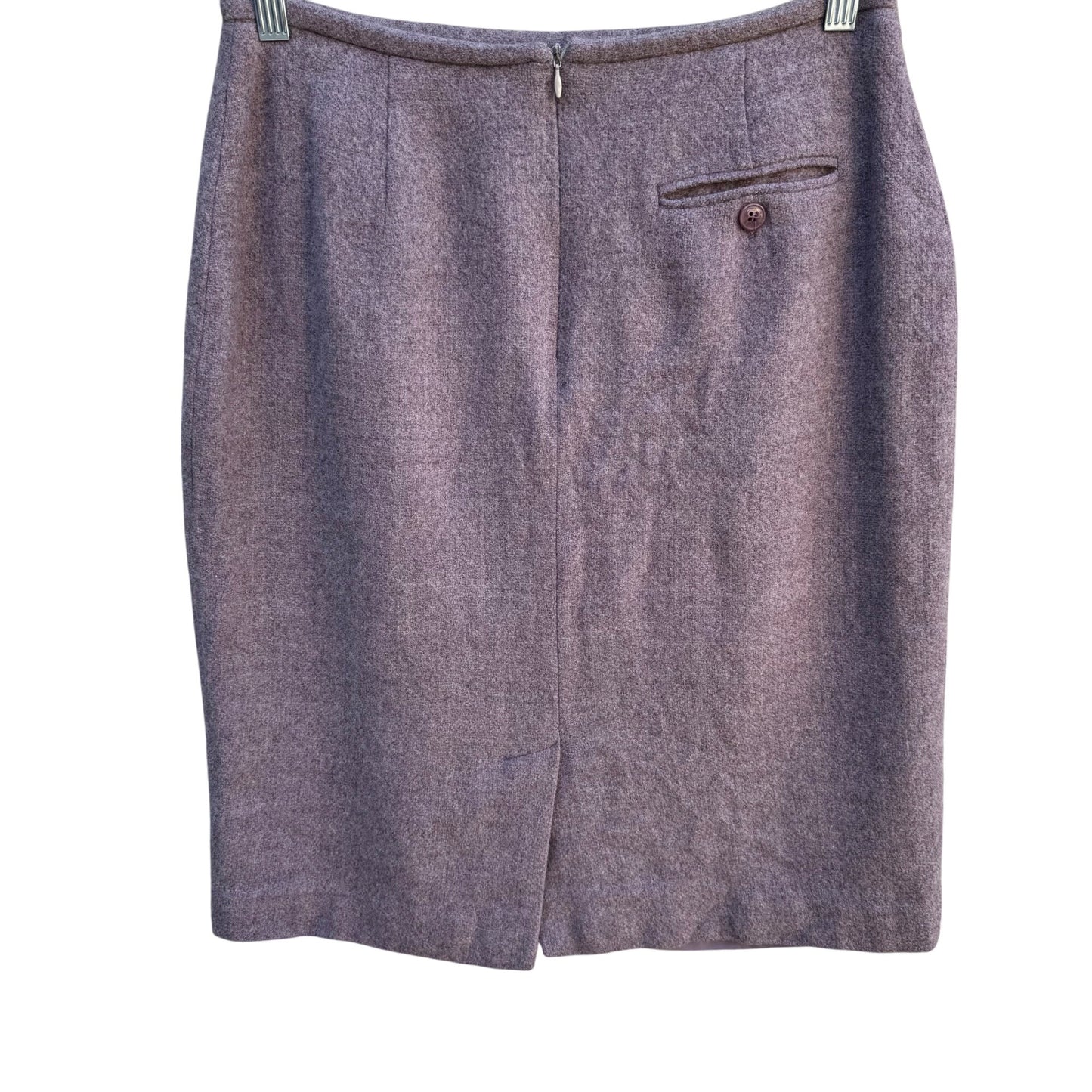 Jones New York Vintage Preppy Lilac Wool Back Zip Pencil Skirt 10 Old Money