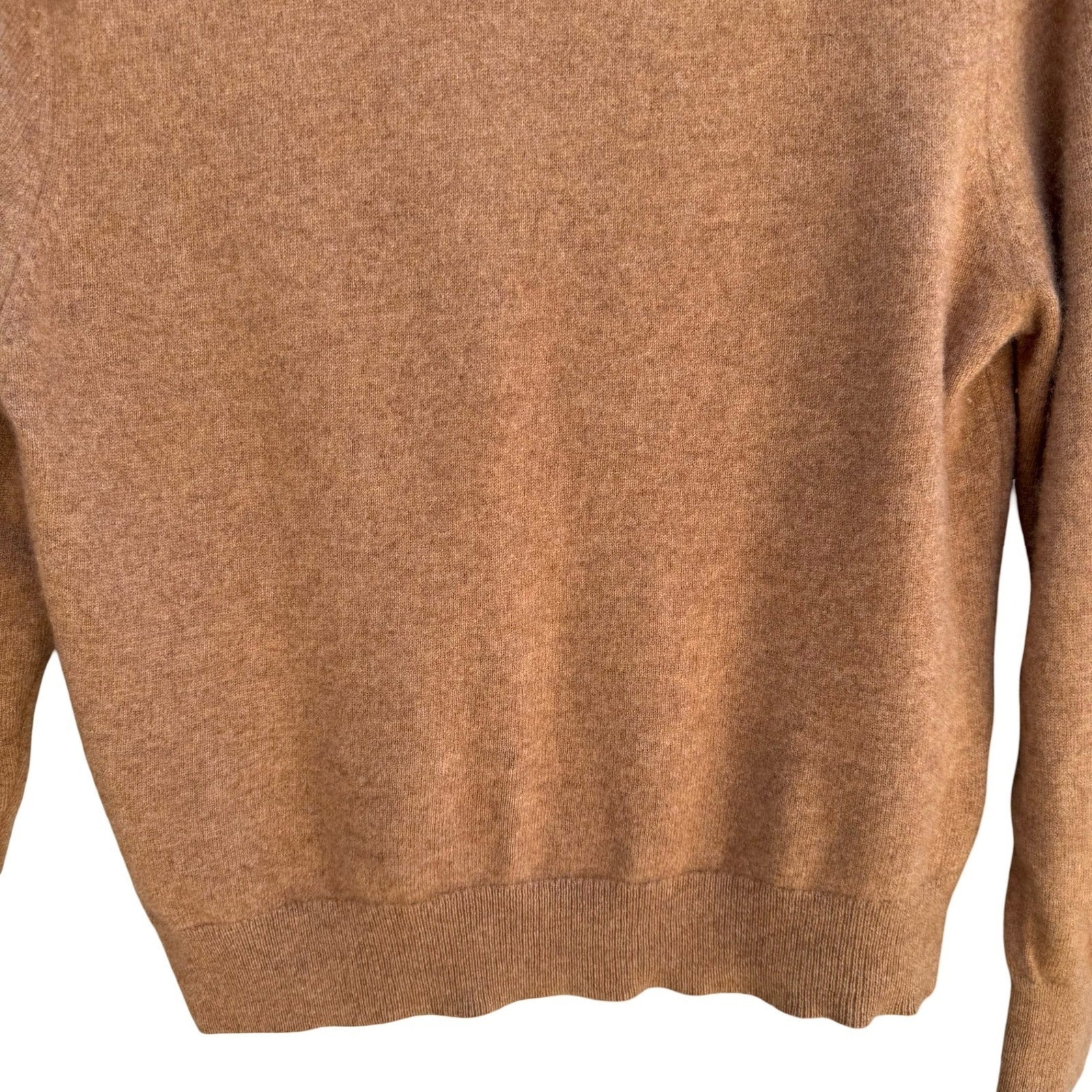 Uniqlo 100% Cashmere Crewneck Sweater Minimalist Quiet Luxury Preppy Tan Mens S