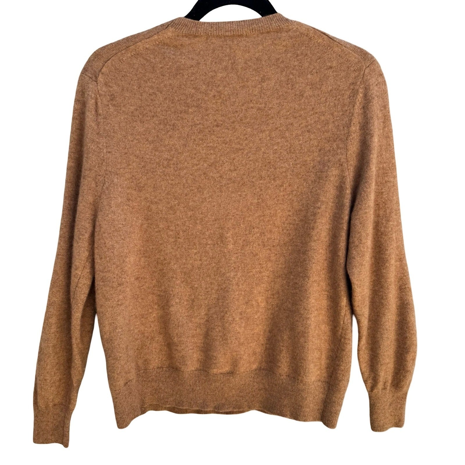 Uniqlo 100% Cashmere Crewneck Sweater Minimalist Quiet Luxury Preppy Tan Mens S