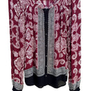 Switch Lucky Brand Boho Peasant Burgundy Paisley Smocked Festival Gypsy Blouse Womens S 3 image