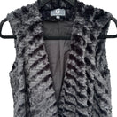 Switch G By Giuliana Glam Black Faux Fur Drape Lined Super Soft Vest Soft Womens XS 3 image