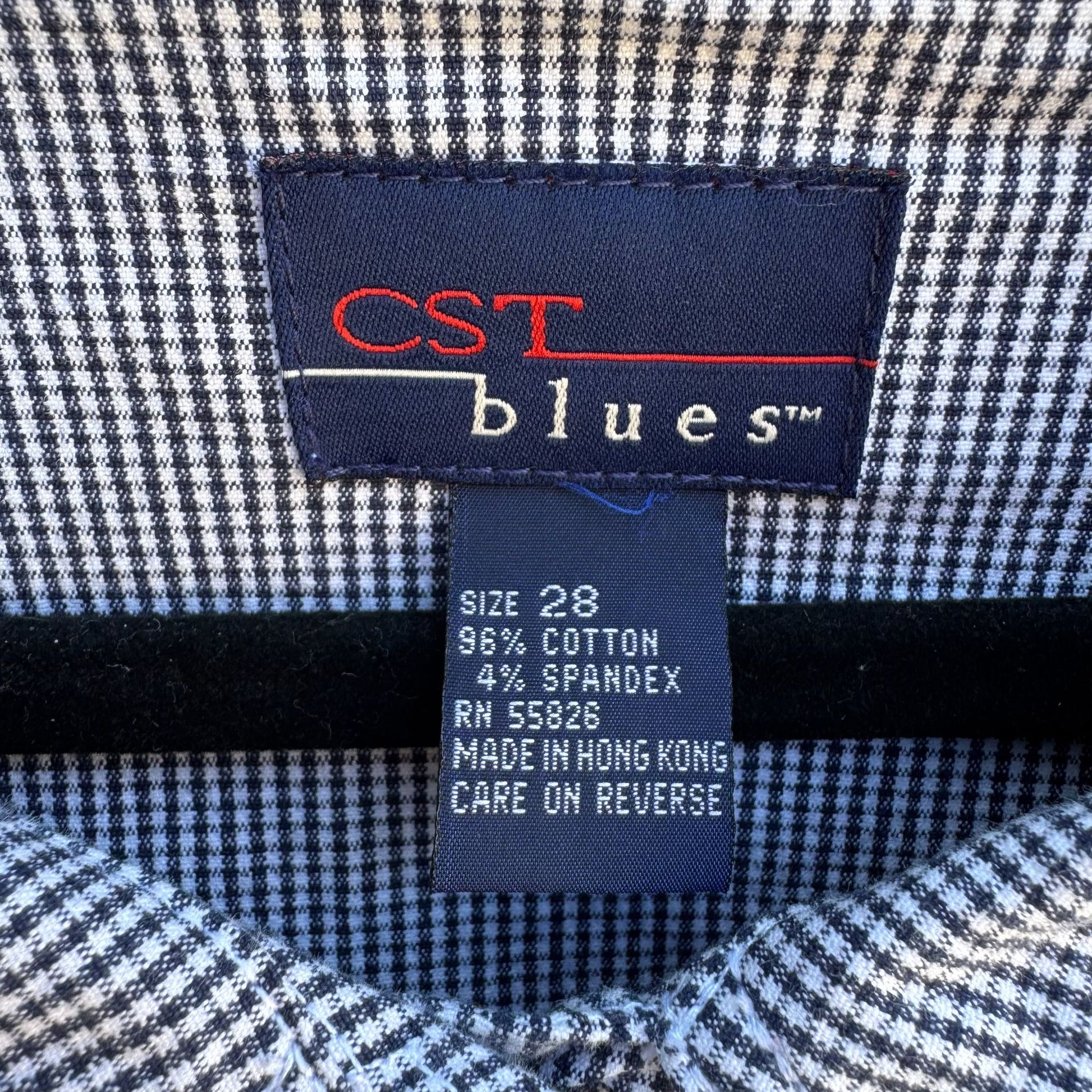 CST Blues Vintage Womens Gingham Button-Front Stretch Preppy Cropped Jacket 28