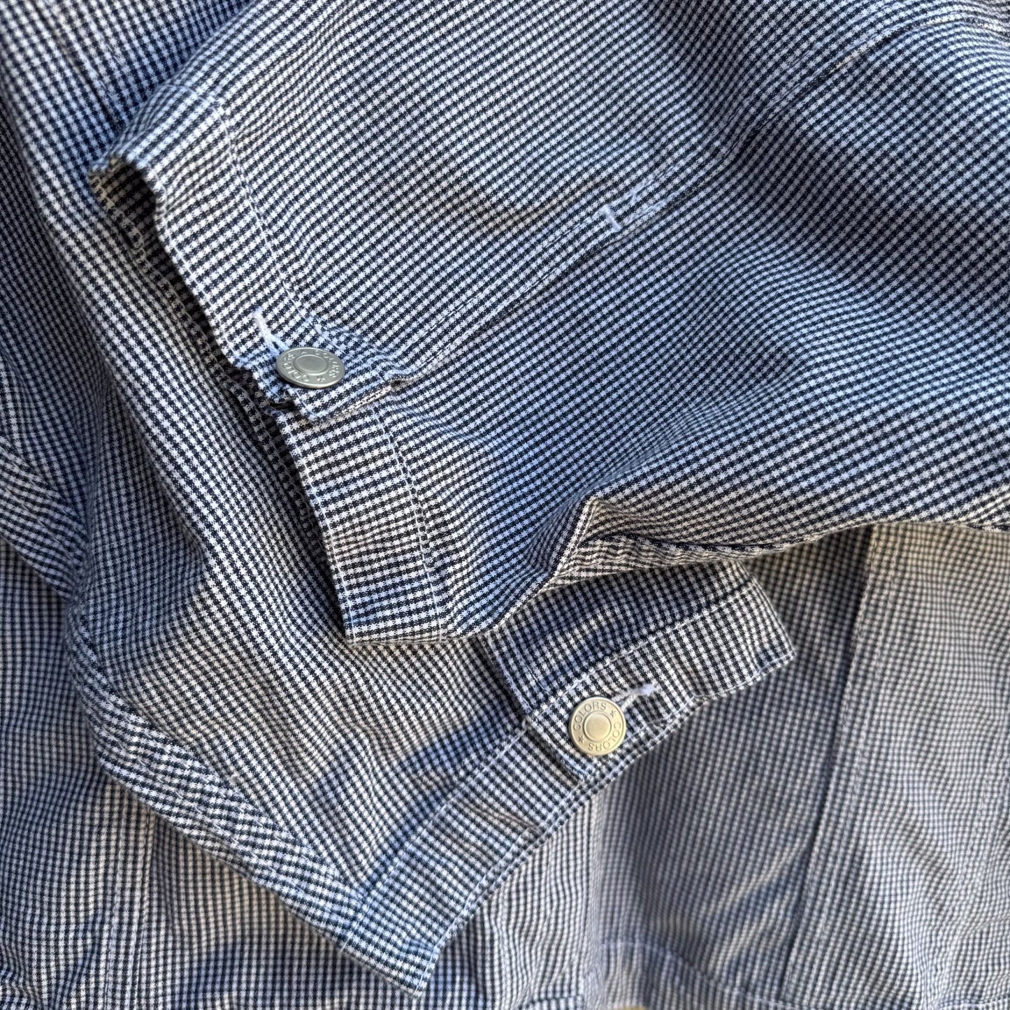 CST Blues Vintage Womens Gingham Button-Front Stretch Preppy Cropped Jacket 28