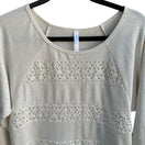 Switch Xhilaration Womens Scoop Neck Lace Crochet Sheer Insert Long Sleeve Top Medium 2 image