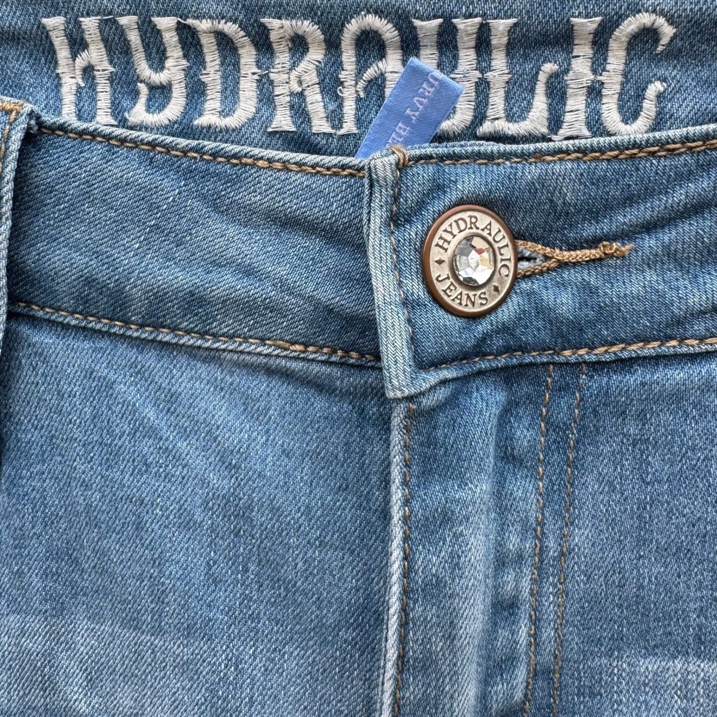 Hydraulic Nolita Curvy Bermuda Shorts Size 12 Sunflower Embroidered Pearl Denim