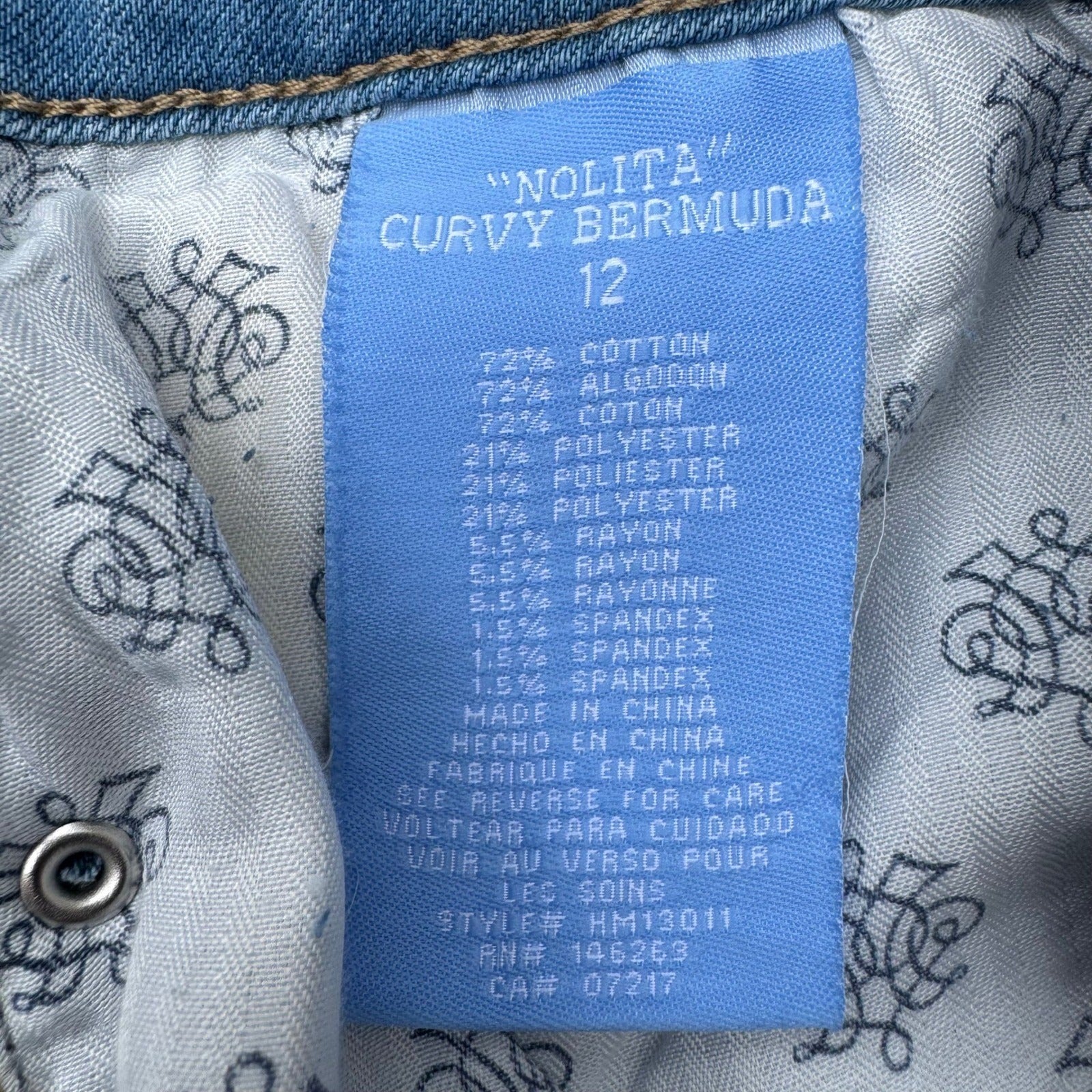 Hydraulic Nolita Curvy Bermuda Shorts Size 12 Sunflower Embroidered Pearl Denim