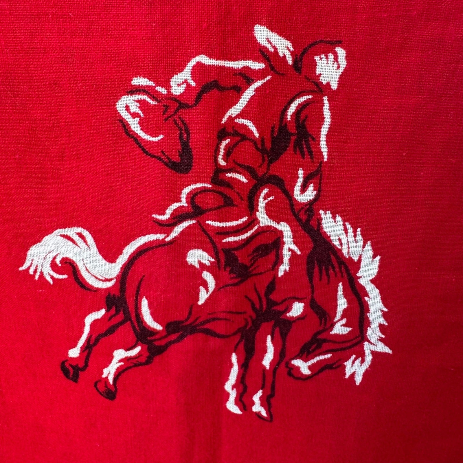 Swagger Vintage 50s Red Western Bronco Chuck Wagon Cotton Bandana Neckerchief