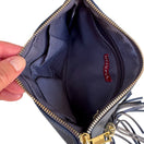 Switch Merona Navy Blue Merona Faux Leather Detachable Tassel Gold Hardware Zip Pouch 2 image