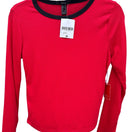 Switch Forever 21 Pop and Play Red Ribbed Long Sleeve Ringer Tee Shirt Womens Med New 3 image
