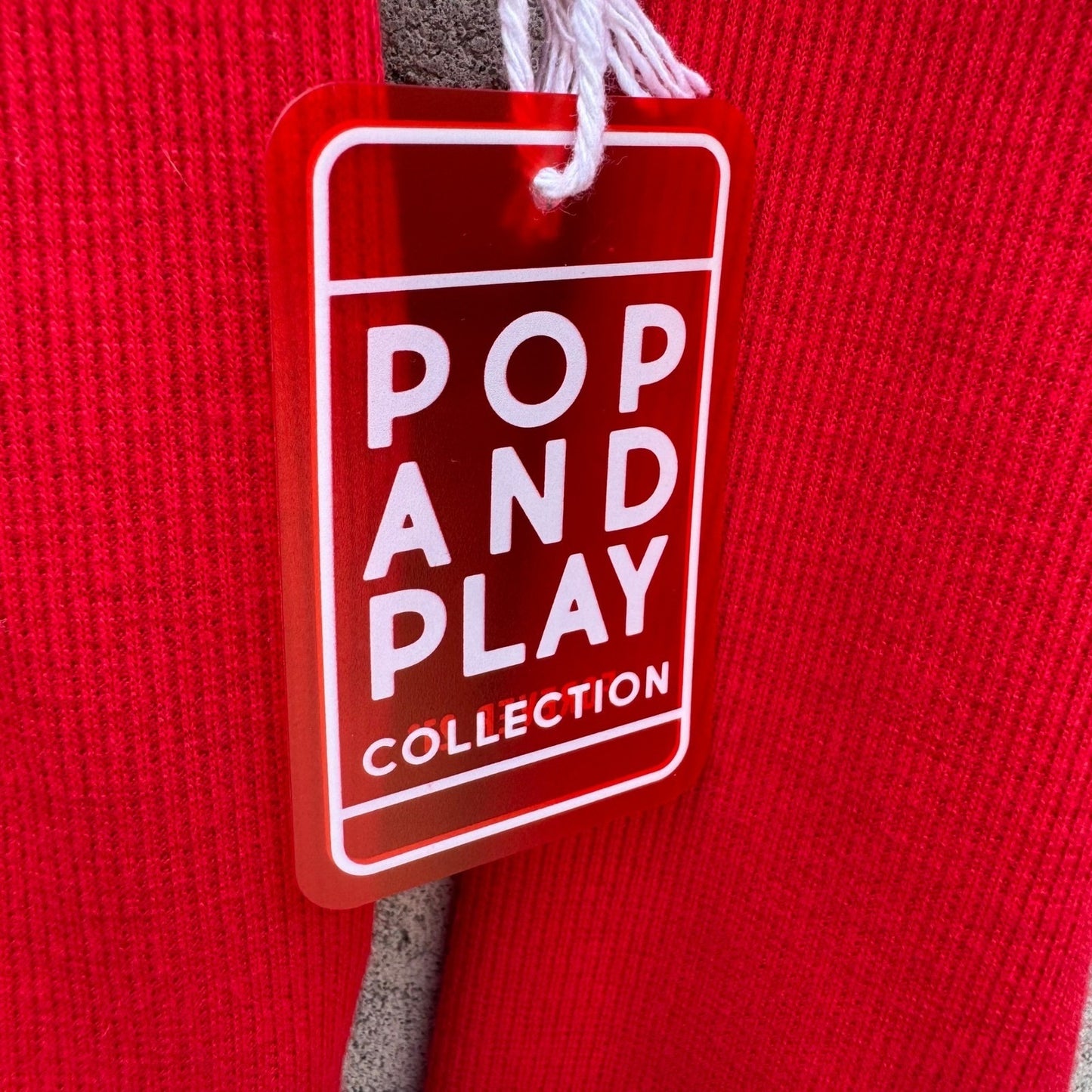 Forever 21 Pop and Play Red Ribbed Long Sleeve Ringer Tee Shirt Womens Med New