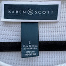 Switch Karen Scott Womens White Textured Ribbed Sleeveless Shell Top L NEW Minimalist 2 image