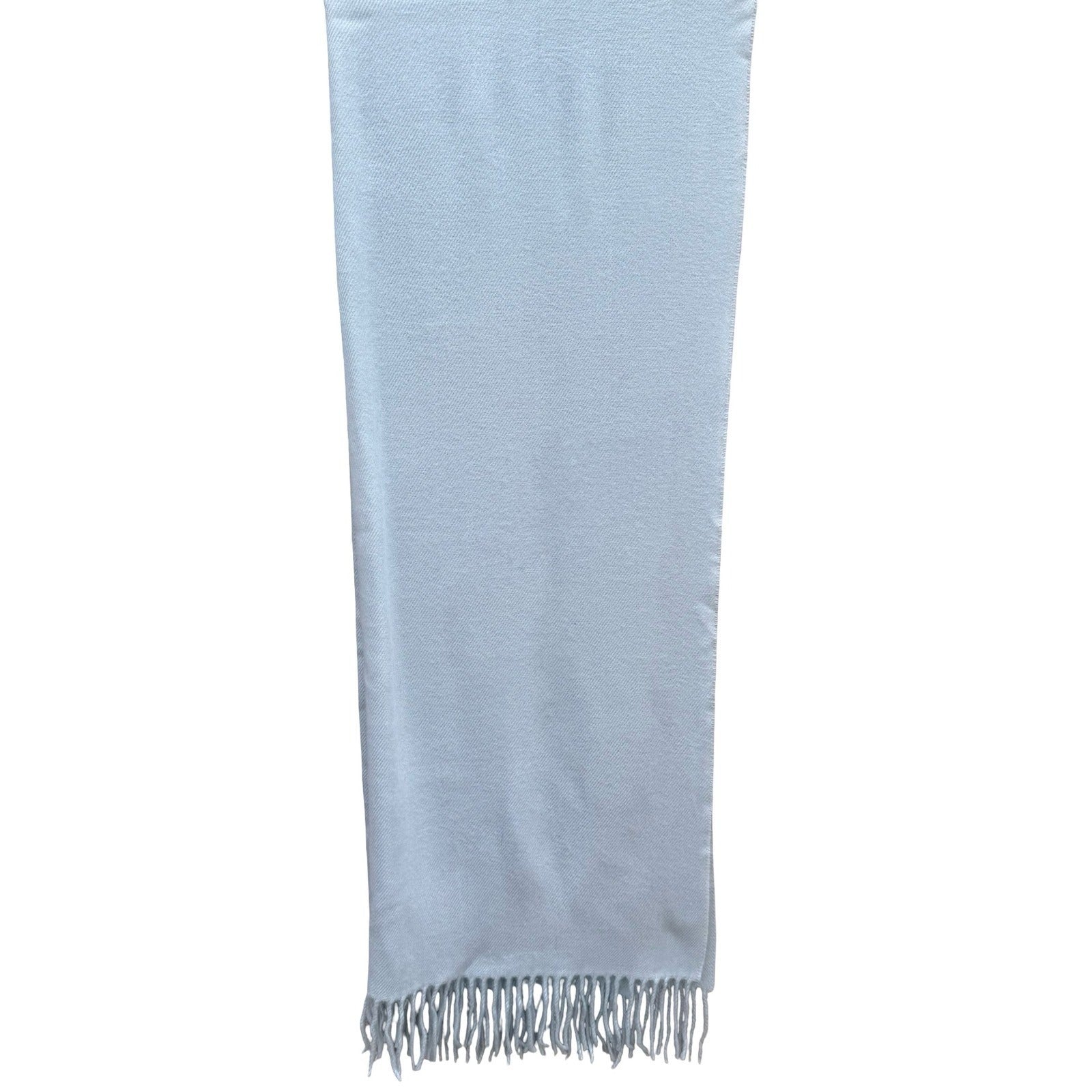 Light Blue Pashmina Shawl Wrap Fringe Trim Solid Pastel Scarf Wedding Evening