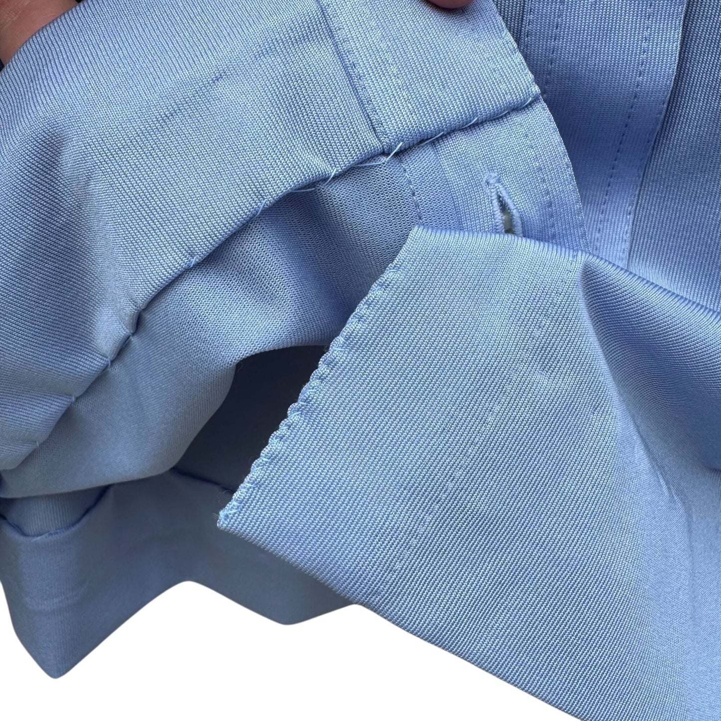 Dorce Vintage 70s Womens Light Blue Button-Up Long Sleeve Shirt Blouse Top 16