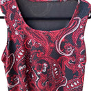 Switch Kasper Dark Academia Corporate Goth Sleeveless Paisley Textured Shell Blouse L 2 image