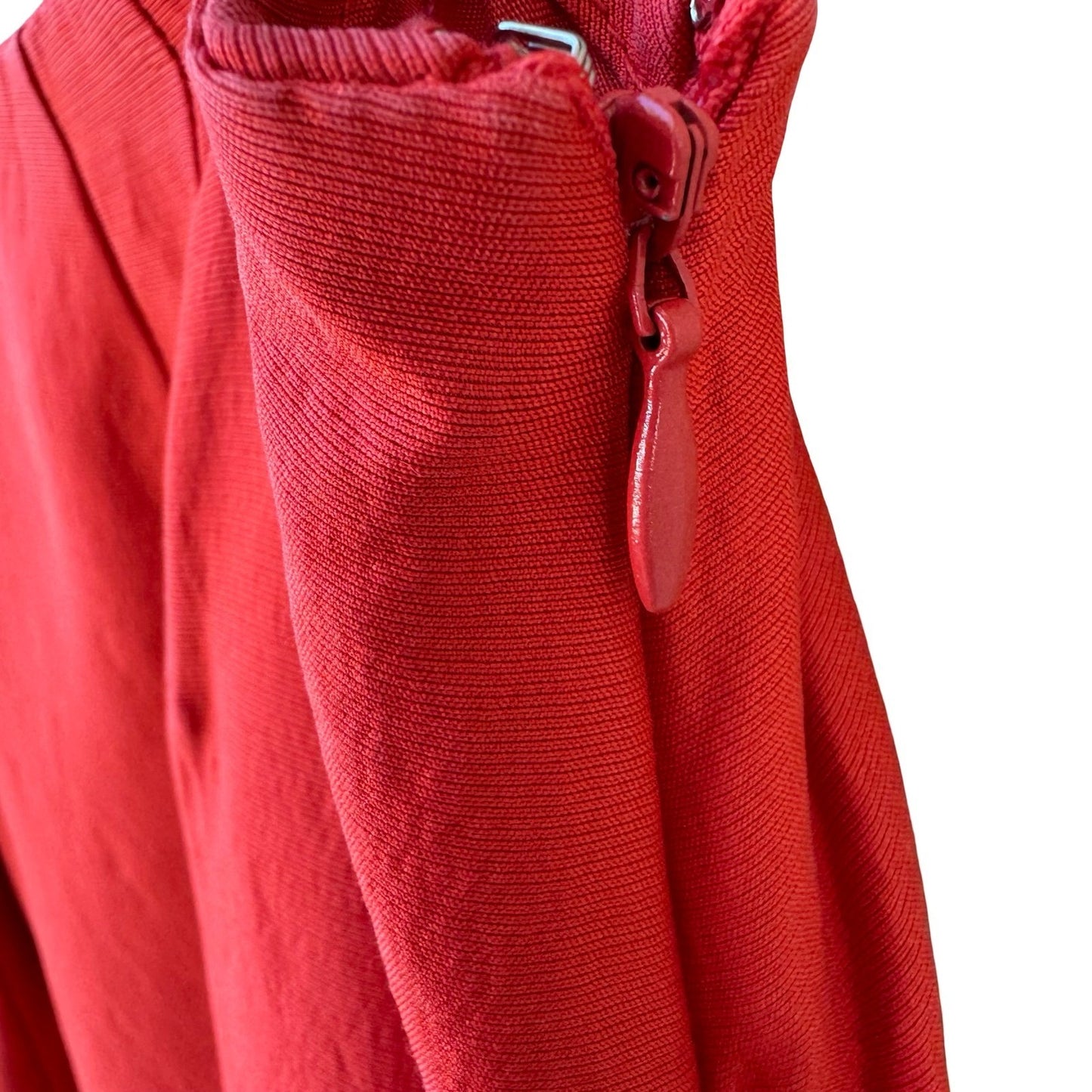 Linda Allard Ellen Tracy Tomato Red Luxury Silk Wool Skirt Power Suit 14/16
