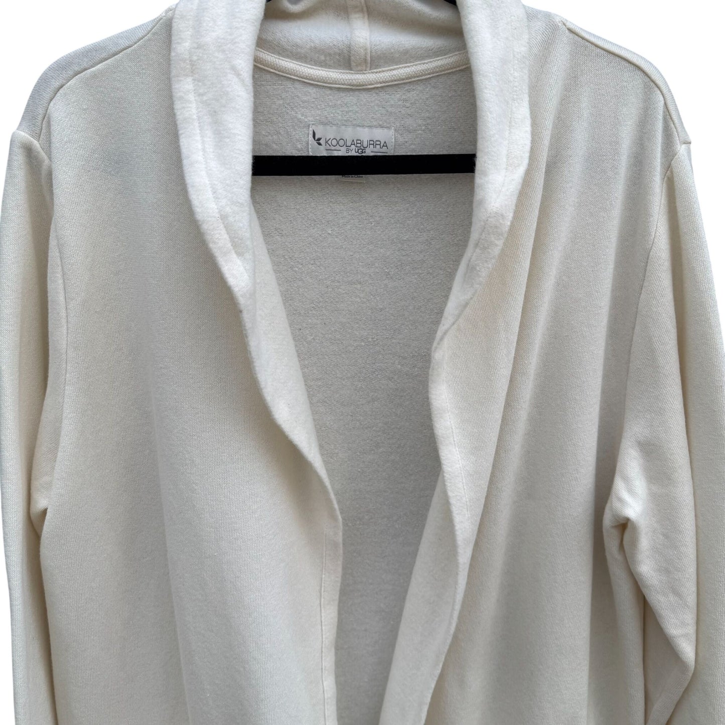 Koolaburra UGG Womens Open Front Fleece Sherpa Cardigan Jacket Minimalist Cream L