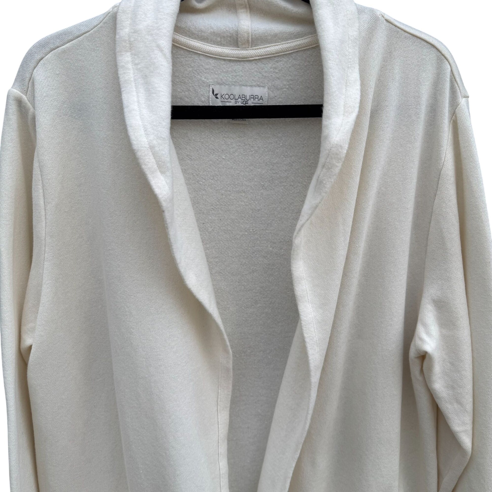 Koolaburra UGG Womens Open Front Fleece Sherpa Cardigan Jacket Minimalist Cream L