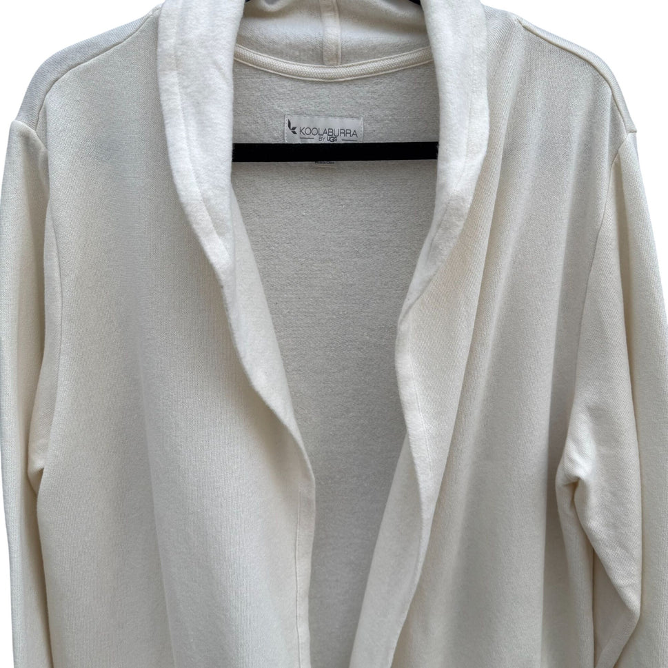 Koolaburra UGG Womens Open Front Fleece Sherpa Cardigan Jacket Minimalist Cream L