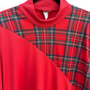 Switch Yours ASAP Vintage Womens Red Black Tartan Plaid Mock Neck Sweatshirt Shirt Med 2 image