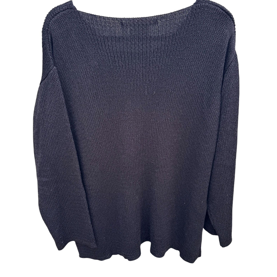 Max Studio Knitwear Womens Black Heavy Knit Pullover Tunic Sweater Minimalist XL